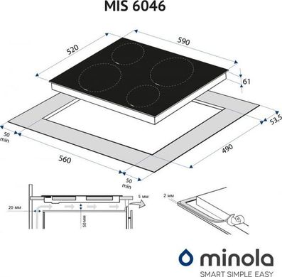Варочная поверхность Minola MIS 6046 KBL