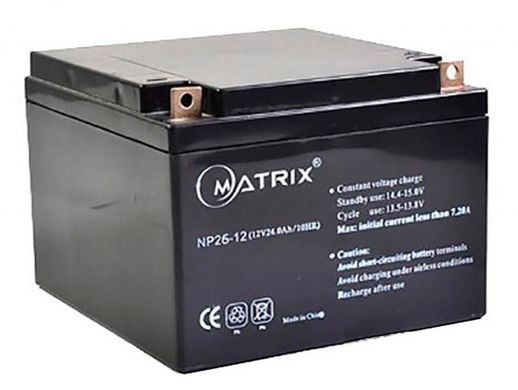Акумуляторна батарея Matrix 12V 26Ah (NP26-12)