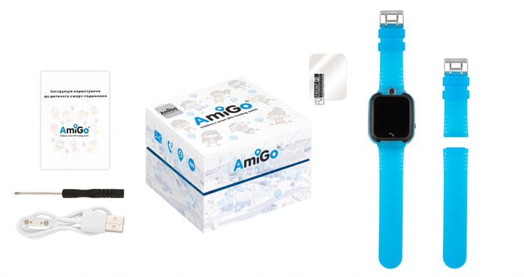 Дитячий смарт годинник AmiGo GO007 FLEXI GPS Blue