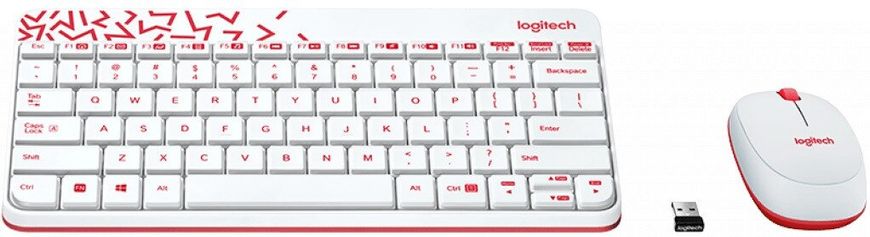 Комплект (клавіатура, мишка) безпровідний Logitech MK240 White USB (920-008212)