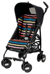 Детская коляска Peg-Perego Pliko Mini Classico Neon Чорна в кольорову смужку (IPKR280035RS01RO01)