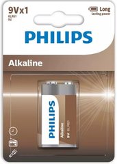 Батарейка Philips Entry Alkaline лужна 6LR61(6LF22, MN1604, MX1604) блістер 1 шт (6LR61A1B/10)