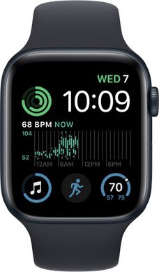 Apple Watch SE 2022 44mm (GPS) Midnight Aluminum Case with Midnight Sport Band (MNTG3/MNTF3)
