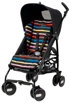 Детская коляска Peg-Perego Pliko Mini Classico Neon Чорна в кольорову смужку (IPKR280035RS01RO01)