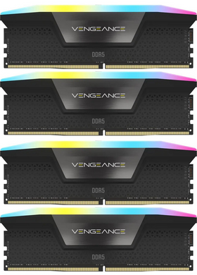 Оперативна пам'ять Corsair Vengeance RGB Black DDR5 6000MHz 96GB Kit 4x24GB (CMH96GX5M4B6000C30)
