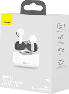 Навушники Baseus SIMU ANC TWS S1 White