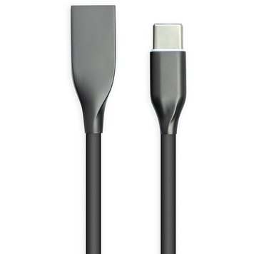 Кабель PowerPlant USB - Type-C 1м силікон Black