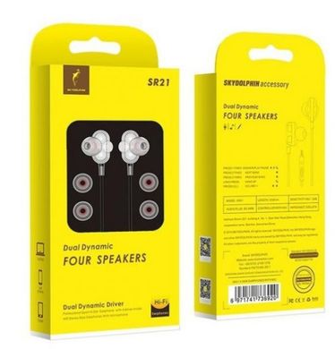 Навушники SkyDolphin SR21 Four Speakers with mic White (HF-000482)