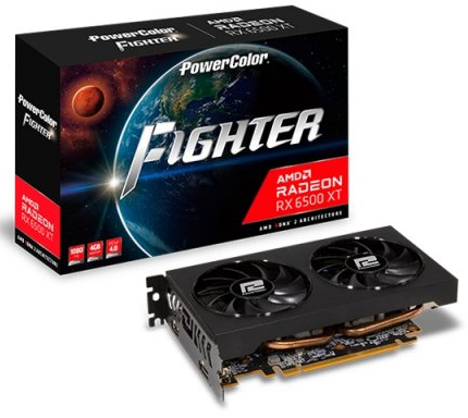 Видеокарта PowerColor AMD Radeon RX 6500 XT 4GB GDDR6 Fighter (AXRX 6500XT 4GBD6-DH/OC)