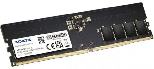 Оперативна пам'ять Adata 16 GB DDR5 4800 MHz (AD5U480016G-R)