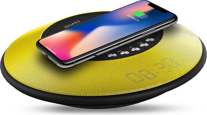 Портативна акустика Awei Y290 Bluetooth Speaker-Wireless Charger Yellow