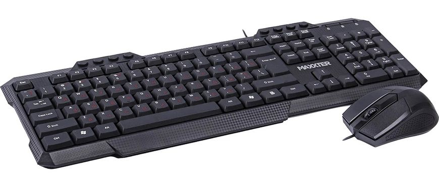 Комплект (клавіатура, миша) Maxxter KMS-CM-02-UA Black