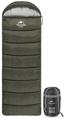 Спальный мешок с капюшоном Naturehike U150 NH20MSD07 (11°C) левый зеленый (6927595764398-L)