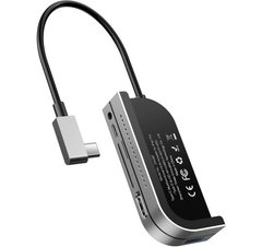 Док-станція Baseus USB3.1 Type-C --> HDMI/USB 3.0x3/TF,SD/Type C PD/3.5mm Темно-сіра