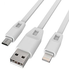 Кабель Drobak USB 2.0-micro USB/Lightning 1м 2А (DR-1622) White (219092)
