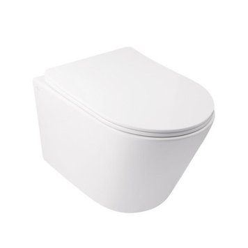 Унитаз подвесной Qtap Swan безоботковый с сидением Slim Soft-close QT16335178W QT16335178W 30128