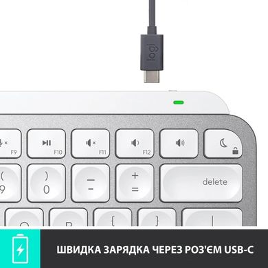 Клавіатура Logitech MX Keys Mini Wireless Illuminated UA Pale Grey (920-010499)