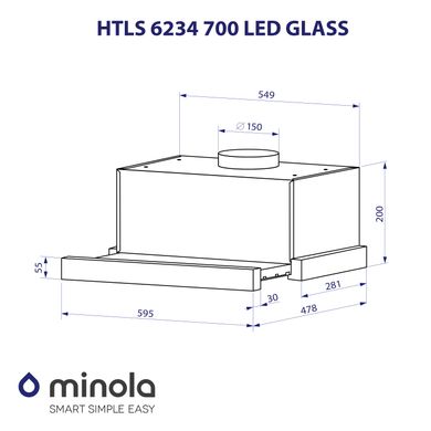 Витяжка Minola HTLS 6234 BL 700 LED GLASS