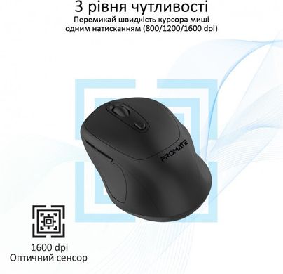 Миша Promate Clix-9 Wireless Black (clix-9.black)