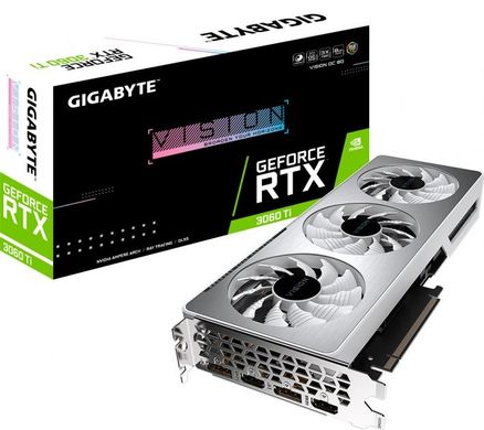 Видеокарта Gigabyte PCI-Ex GeForce RTX 3060 Ti Vision OC 8 GB GDDR6 (256 bit) (1755/14000) (2 х HDMI, 2 x DisplayPort) LHR (GV-N306TVISION OC-8GD v2.0)
