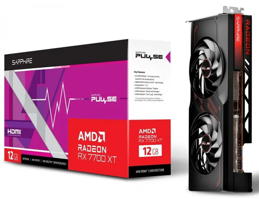 Видеокарта Sapphire AMD Radeon RX 7700 XT 12GB PULSE (11335-04-20G)