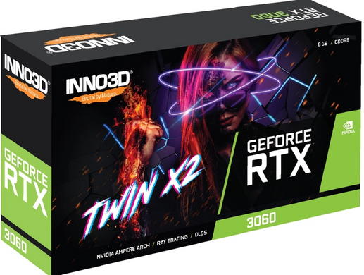 Відеокарта INNO3D GEFORCE RTX 3060 8 GB TWIN X2 (N30602-08D6-11902130)