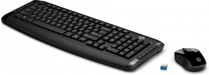 Комплект (клавиатура, мышь) беспроводной HP 300 (3ML04AA) Black