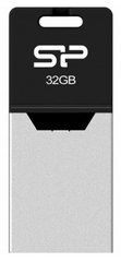 Флешка SiliconPower USB 2.0 Mobile X20 MicroUSB OTG 32Gb Black metal (SP032GBUF2X20V1K)