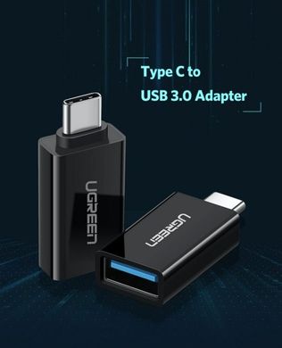 Адаптер UGREEN US173 USB Type-C to USB 3.0 Female OTG Adapter Black (20808)