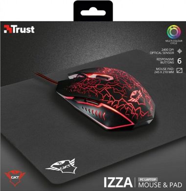 Миша Trust GXT 783 Izza Gaming Mouse & Mouse Pad BLACK (22736_Trust)
