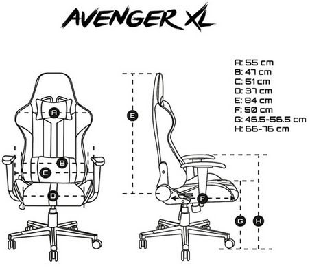 Комп'ютерне крісло для геймера Fury Gaming Chair Avenger XL 60 мм Black-White (NFF-1712)