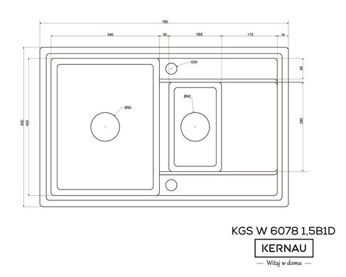 Кухонна мийка Kernau KGS W 6078 1,5B1D Sand