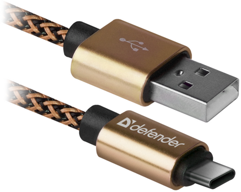 Кабель Defender USB09-03T PRO USB(AM)Type-C 1m Gold (87812)