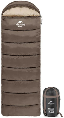 Спальный мешок с капюшоном Naturehike U150 NH20MSD07 (11°C) левый коричневый (6927595764381-L)