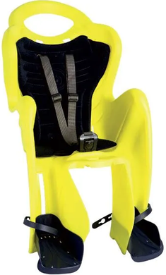 Сидіння заднє Bellelli Mr Fox Standart B-fix до 22 кг неоново-жовте з темно-синьою підкладкою (SAD-09-37)