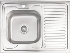 Кухонна мийка Lidz 6080-L Decor 0,8 мм (LIDZ6080LDEC08)