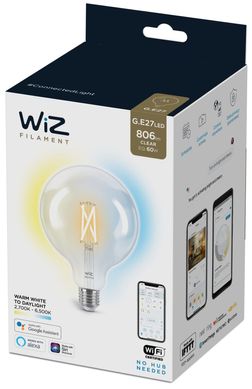 Розумна лампа WiZ E27 7W(60W 806Lm) G95 2700-6500 філаментна Wi-Fi (929003018201)