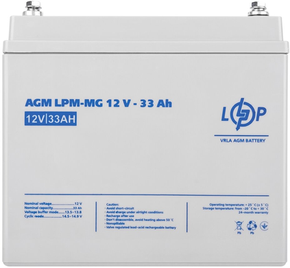 Акумулятор для ДБЖ LogicPower LPM-MG 12V - 33 Ah (6558)
