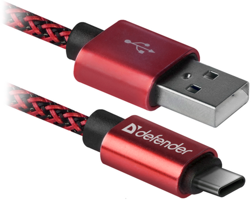 Кабель Defender USB09-03T PRO USB2.0 AM-Type-C Red 1m (87813)