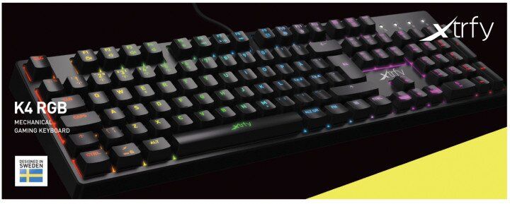 Клавіатура Xtrfy K4 RGB Kailh Red Ukr-Ru, Black (XG-K4-RGB-R-UKR)