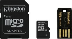 Карта пам'яті Kingston microSDHC / microSDXC Class 10 UHS-I SD adapter / USB reader 16Gb