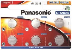 Батарейки Panasonic CR 2025 BLI 6 Lithium (CR-2025EL/6B)
