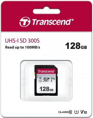 Карта пам'яті Transcend 300S SD 128GB Class 10 UHS-I U1 V10 (TS128GSDC300S)