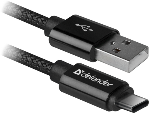 Кабель Defender USB09-03T PRO USB2.0 AM-Type-C Black 1m (87814)