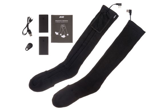 Шкарпетки з підігрівом 2E Race Black з дистанційним контролером S (2E-HSRCS-BK)