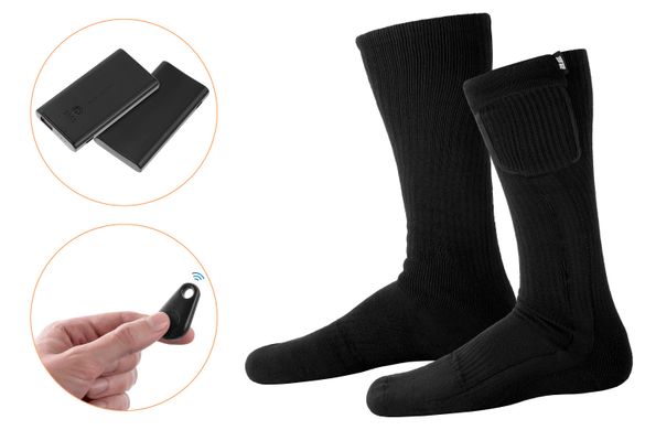 Шкарпетки з підігрівом 2E Race Black з дистанційним контролером S (2E-HSRCS-BK)