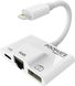 Адаптер Promate GigaLink-i Lightning / USB 3.0 OTG + Ethernet Rj-45 + Lightning-in White (gigalink-i.white)