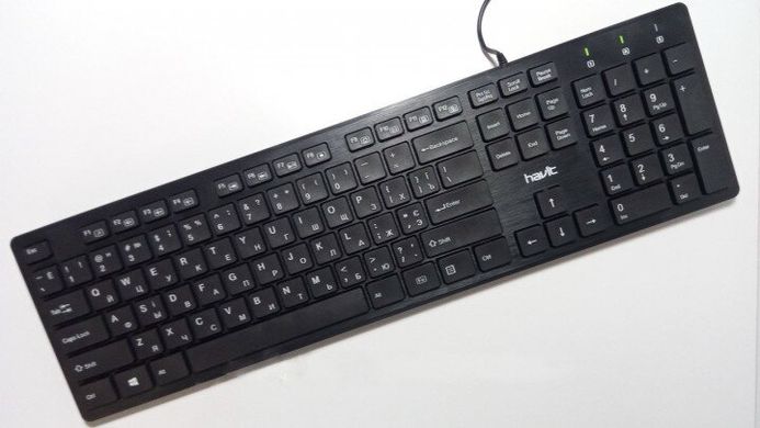 Клавіатура Havit HV-KB661U, з USB-хабом 2 порта Rus