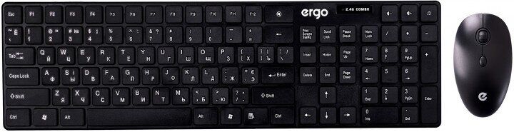 Комплект (клавіатура, миша) Ergo KM-110 WL Black