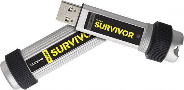 Флешка USB3.0 128GB Corsair Flash Survivor Grey / Black (CMFSV3B-128GB)